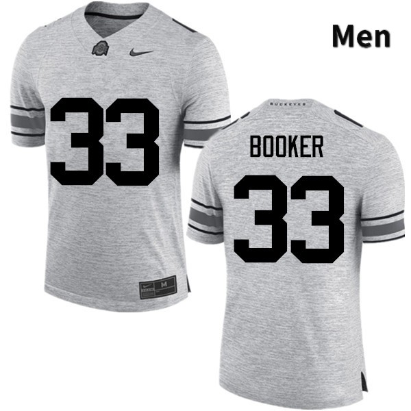 Ohio State Buckeyes Dante Booker Men's #33 Gray Game Stitched College Football Jersey